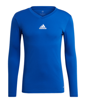 adidas Team Base Top langarm Blau Weiss - blau